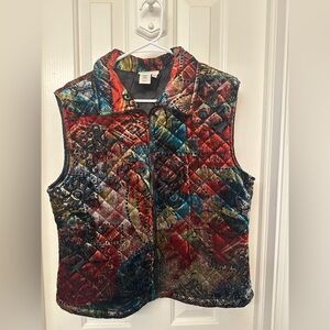 Coldwater Creek Multicolor Quilted Vest